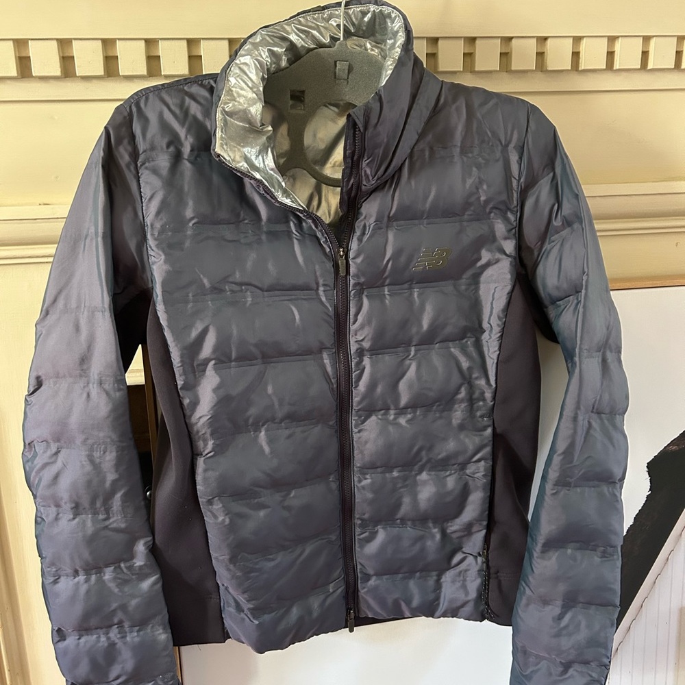 Women’s small New Balance jacket. Purple/foil liner